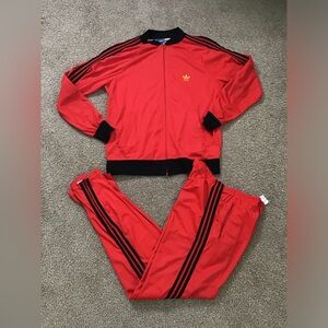 Vintage Adidas Ventex ATP 1970-80’s Mens Tracksuit Track Jacket / Pants Red XL?
